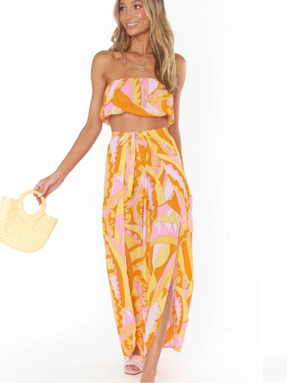 Show Me Your MuMu High-Waisted Limbo Elastic Waist Flowy Pants Small $138 Vacay